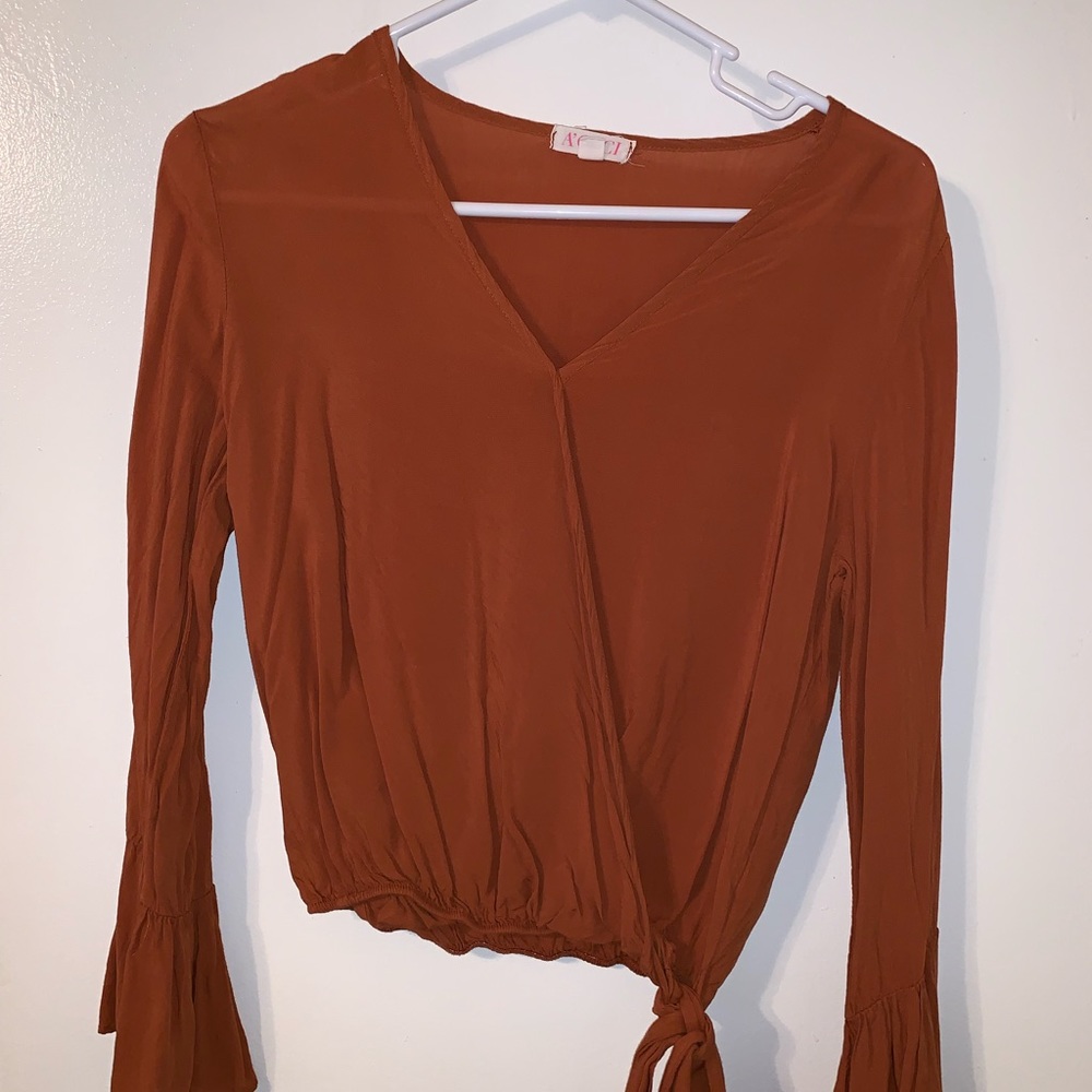 Agaci long sleeve wrap tie shirt